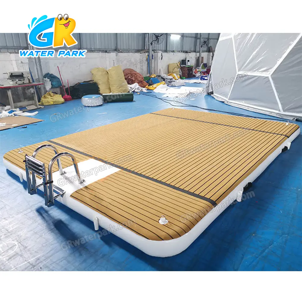 GFP-004 Commercial Inflatable Deck Floating Dock In Water Sports Inflatable Water Platform Floating Dock With Ladder