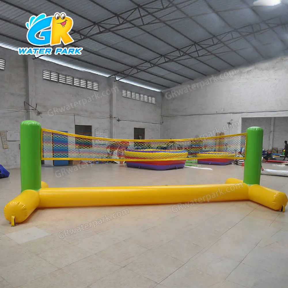 GW-59 0.9mm PVC commercial giant Inflatable Water Volleyball Set floating water volleyball net for sale